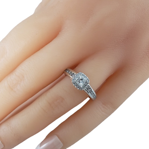 Vintage 14 Karat White Gold Diamond Engagement Ring Size 5.25 #13818 - Picture 8 of 8